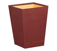 RHODIA 194620C - Corbeille à Papier Nacarat - 24 x 24 x 32 cm - Piqûres Sellier Orange - Extérieur Simili Cuir-Collection Home Office rama - Organisation de Bureau & Rangement Design