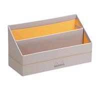 Rhodia Porte-courrier Rhodiarama simili cuir italien 25 x 10 x 14 cm piqûres sellier orange Argent