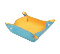 Rhodiarama vide-poche réversible simili cuir italien 12x12x4,5 cm - Turquoise