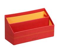 RHODIA 318943C - Porte-Courrier Coquelicot - 25 x 10 x 14 cm - Piqûres Sellier Orange - Extérieur Simili Cuir - Collection Home Office rama - Organisation de Bureau & Rangement Design