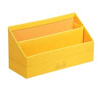 Rhodia Porte‑courrier 318946C Jonquille 25×10×14 cm Simili cuir – Piqûres sellier orange