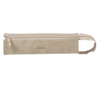 RHODIA 319015C - Trousse Plumier Beige - 23 x 5 x 5 cm - Ouverture à Plat pour Utilisation en tant que Plumier - Simili Cuir - Rangement Stylos, Crayons, Feutres, Petites Fournitures