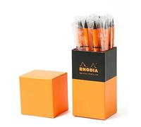 RHODIA 9020C - Boite de 25 Crayons à Papier Graphite Hb - pour Une Écriture Souple et Agréable - Corps Triangulaire Ergonomique en Bois Teinté Noir, Gomme et Virole Noires