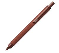 Rhodia 9347C - Portemine scRipt Corps Hexagonal en Aluminium Brossé - Marron - pour Mines Graphite Standards 0,5 mm, Canon en Acier Rétractable, Gomme Sous le Poussoir - Collection scRipt