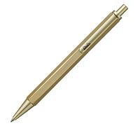 RHODIA 9360C - Stylo-Bille Rechargeable scRipt Corps Hexagonal en Aluminium Brossé - Or - Pointe Rétractable à Bille Haute Précision 0,7 mm, Encre Noire - Collection scRipt