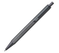 Rhodia 9372C - Stylo-Bille Rechargeable scRipt Corps Hexagonal en Aluminium Brossé - Titane - Pointe Rétractable à Bille Haute Précision 0,7 mm, Encre Noire - Collection scRipt
