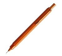 RHODIA 9398C - Portemine scRipt Corps Hexagonal en Aluminium Brossé - Orange - pour Mines Graphite Standards 0,5 mm, Canon en Acier Rétractable, Gomme Sous le Poussoir - Collection scRipt