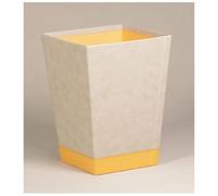 Rhodia Corbeille à Papier 318825C Beige 24 x 24 x 32 cm Simili cuir Piqûres orange Home Office