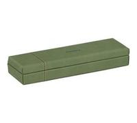RHODIA Rhodiarama Home Office - Trousse - 21 x 5.5 x 3 cm - Italian leatherette - vert gris, couture de selle orange G