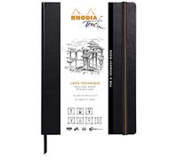 RHODIA TOUCH 116128C - Cahier Rigide Pen&Inkwash Book - A4 - Uni - 64 pages - Papier Clairefontaine Lavis Technique Blanc 200 g/m² - pour le Dessin au Crayon, Feutre, Fusain, Gouache, Encre de Chine