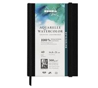 RHODIA TOUCH 116140C - Carnet aquarelle 100 % coton - grain fin - 300 g/m² - A5 portrait - 40 pages non microperforées - Brochure rigide Watercolor Book