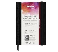 RHODIA TOUCH 116158C - Carnet aquarelle 100 % coton - grain satiné - 300 g/m² - A5 portrait - 40 pages non microperforées - Brochure rigide Watercolor Book