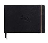 RHODIA TOUCH 116171C - Carnet rigide Mixed Media Book - A5 paysage - papier multi-techniques Paint'On extra-blanc 250 g/m² - 40 p non microperforées - Ruban marque-page et pochette à soufflet