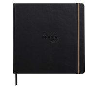 RHODIA TOUCH 116176C - Carnet rigide Mixed Media Book - 15 x 15 cm - papier multi-techniques Paint'On extra-blanc 250 g/m² - 40 pages non microperforées - Ruban marque-page et pochette à soufflet