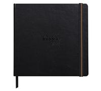 RHODIA TOUCH 116177C - Carnet rigide Mixed Media Book - 21 x 21 cm - papier multi-techniques Paint'On extra-blanc 250 g/m² - 40 pages non microperforées - Ruban marque-page et pochette à soufflet
