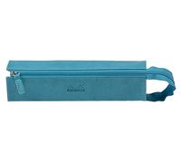 Rhodia Trousse Plumier - 23 x 5 x 5 cm - Ouverture à Plat pour Utilisation en Tant Que Plumier - Simili Cuir - Rangement Stylos, Crayons, Feutres, Petites Fournitures