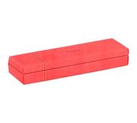 Rhodiarama plumier simili cuir italien 21x5,5x3 cm - Corail