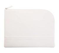 RHODIA 116722C - Pochette Zippée en Simili Cuir - Blanc - Taille L (21 x 28 cm) - Coutures Véritables - Intérieur Tissu Orange - Rangement Documents, Petites Fournitures