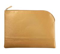 RHODIA 116717C - Pochette Zippée en Simili Cuir - Or - Taille L (21 x 28 cm) - Coutures Véritables - Intérieur Tissu Orange - Rangement Documents, Petites Fournitures
