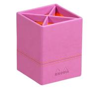 Rhodiarama pot à crayons simili cuir italien 8x8x11 cm - Lilas