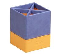 Rhodiarama pot à crayons simili cuir italien 8x8x11 cm - Saphir