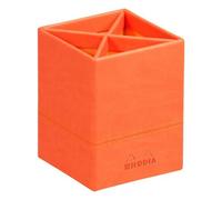 Clairefontaine Rhodiarama Pot À Crayons En Simili Cuir 8 X 8 X 11 Cm Tangerine