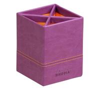 Rhodiarama pot à crayons simili cuir italien 8x8x11 cm - Violet