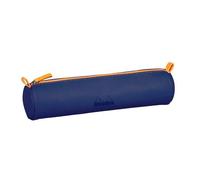 Rhodiarama trousse ronde simili cuir italien 5x21,5 cm - Bleu nuit