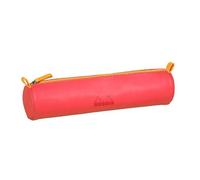 Rhodiarama trousse ronde simili cuir italien 5x21,5 cm - Corail
