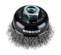 RHODIUS Brosse boisseau métallique Rhodius STBW avec fil d'acier ondulé pour utilisation sur meuleuses d'angle, 100 x 30 x M14 mm Quantité:1