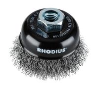 RHODIUS Brosse boisseau métallique Rhodius STBW avec fil d'acier ondulé pour utilisation sur meuleuses d'angle, 80 x 25 x M14 mm Quantité:1