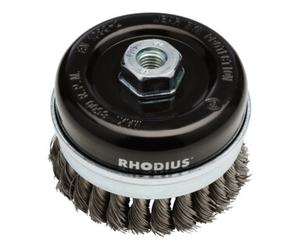 RHODIUS Brosse boisseau métallique Rhodius STBZ avec fil d'acier torsadé pour utilisation sur meuleuses d'angle, 80 x 20 x M14 mm Quantité:1