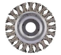 RHODIUS ERBZ | 1 pièce Ø 125 mm Brosse disque en acier inoxydable | Fil torsadé 0,5 mm, brosse métallique pour meuleuse d'angle, brosse de nettoyage, brosse ronde