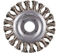 RHODIUS ERBZ, 10 pièces brosse ronde 115 x 12 x 23 x 22,23 mm, avec zoom, Topline, Made in Germany, pour acier inoxydable