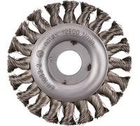 RHODIUS ERBZ, 10 pièces brosse ronde 115 x 12 x 23 x 22,23 mm, avec zoom, Topline, Made in Germany, pour acier inoxydable
