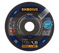RHODIUS Lot de 10 disques à tronçonner extra fins en acier XT67 - Fabriqués en Allemagne - Diamètre : 115 x 1,5 mm - Pour meuleuse d'angle