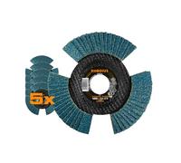 RHODIUS Lot de 5 disques à lamelles en inox Vision Pro - Fabriqués en Allemagne - Diamètre : 125 mm - K40 - Pour meuleuse d'angle