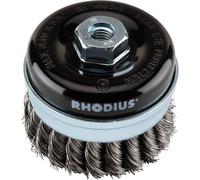 RHODIUS Brosse boisseau métallique Rhodius STBZ avec fil d'acier torsadé pour utilisation sur meuleuses d'angle, 80 x 20 x M14 mm Quantité:1