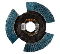 RHODIUS Vision Pro Lot de 10 disques à lamelles transparents K40 Ø 115 mm, fabriqués en Allemagne, pour meuleuse d'angle, meuleuse d'angle, disque à lamelles