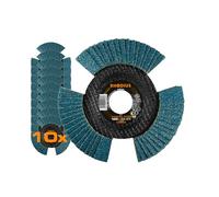 RHODIUS Vision Pro Lot de 10 disques à lamelles transparents K40 Ø 125 mm, fabriqués en Allemagne, pour meuleuse d'angle, meuleuse d'angle, disque à lamelles