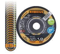 Rhodius XT10 Lot de 25 disques à tronçonner extra fins en acier inoxydable pour meuleuse d'angle Ø 125 mm