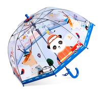 Rhomba Bulle transparente pour enfants - Côtes légères en 8 fibres - Dôme mignon - Parfait pour la marche, la sécurité des enfants - Parapluie pour tout-petits garçons et filles (cerf panda), bleu, S