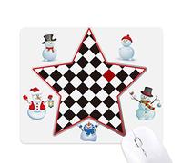 Rhombus Line Tapis de souris Motif motif de Noël Bonhomme de neige Famille étoile