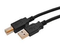 Rhombutech® Câble d’imprimante, Câble de connexion, Prise USB A vers USB B, Double blindage pour une connexion précise, USB 2.0 Haute vitesse A/B Premium 10 m D: 10m (Meter) Noir