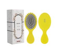 RHOS Mini brosse à cheveux de voyage pour femme/homme/enfant - Sept choix de couleurs - Brosse démêlante de poche pour cheveux secs et mouillés - Brosse de voyage pour démêler (jaune)