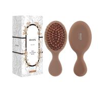 RHOS Mini brosse à cheveux pour femmes, hommes et enfants - Taille de voyage pour sac à main, poche, sac à dos - Petite brosse à coussin avec poils doux - Mini brosse démêlante pour tous les types de