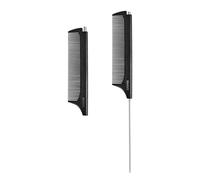 RHOS Peignes rétractables à queue de rat pour se séparer, peigne à dents fines avec queue en métal pour coiffer, couper les cheveux, peignes de séparation en carbone pour tresser les cheveux, peigne à