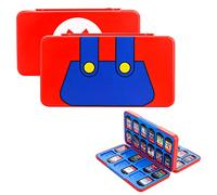 RHOTALL Étui de rangement pour cartes de jeu Nintendo Switch/OLED/Lite avec 48 cartouches de cartes de jeu et 24 emplacements pour cartes SD, support de jeux Switch avec design magnétique - pour Mario