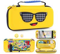 RHOTALL Étui de transport 7 en 1 jaune pour Nintendo Switch, accessoires de voyage portables, sac de rangement pour Fortnite Peely, coque rigide, protecteur d'écran, 2 capuchons de pouce, musique