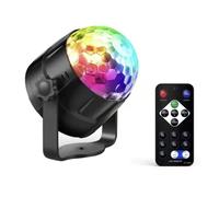 RHP Boule disco LED avec télécommande - Éclairage disco - Éclairage de fête - Accessoire de fête - Rotation à 360° avec reconnaissance musicale et différents effets